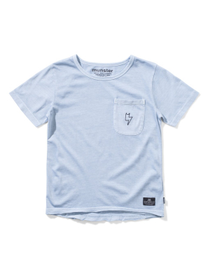 Munsterkids Dropit Ss Tee - Washed Mid Blue