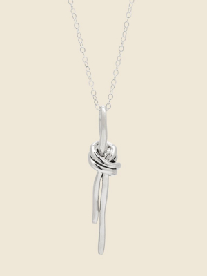 Knot Charm Necklace - Sterling Silver