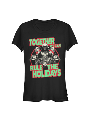 Junior's Star Wars Christmas Dark Side Rulers T-shirt