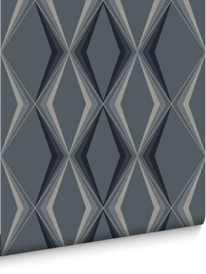 Vintage Deco Diamond Wallpaper In Blue From The Exclusives Collection By Graham & Brown