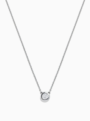 Effy Pave Classica 14k White Gold Diamond Bezel Set Necklace, 0.20 Tcw