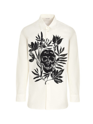 Alexander Mcqueen Skull Floral Printed Shirt