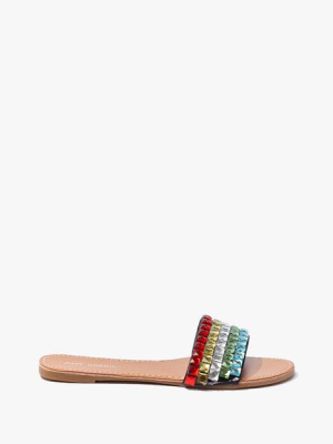 Multicolored Faux Gem Sandals