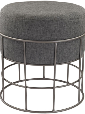 Holter Pewter/gray Linen Stool