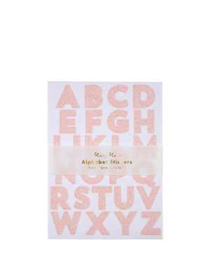 Pink Glitter Alphabet Sticker Sheets