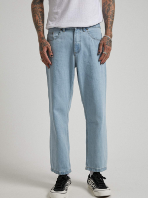Afends Mens Ninety Twos - Hemp Denim Relaxed Fit Jean - Stone Blue