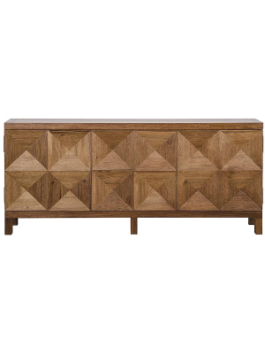 Noir Quadrant 3 Door Dark Walnut Sideboard