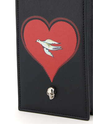 Alexander Mcqueen Skull Heart Phone Pouch