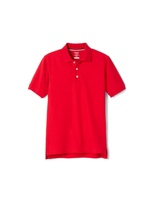 French Toast Young Men's Uniform Short Sleeve Pique Polo Shirt - Red