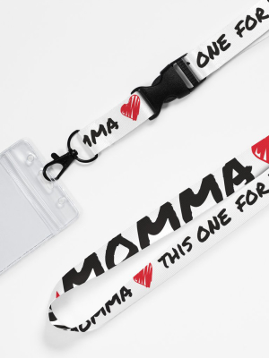 Momma White Lanyard