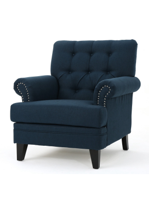 Anthea Club Chair - Navy - Christopher Knight Home