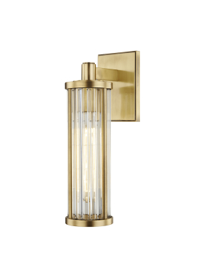 Hudson Valley Lighting Marley Sconce - Aged Brass & Clear