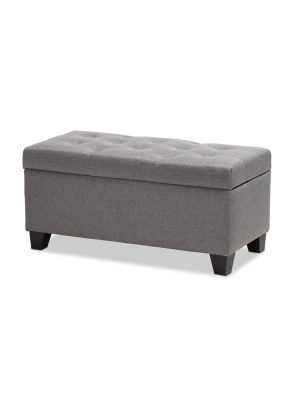 Michaela Modern And Contemporary Fabric Upholstered Storage Ottoman - Baxton Studio