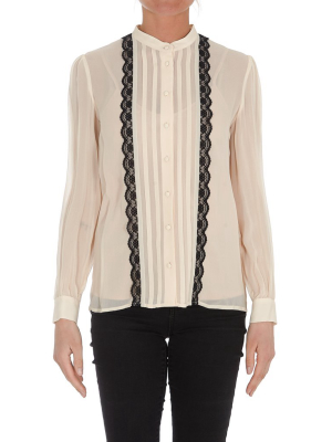 Twinset Contrasting Lace Buttoned Shirt