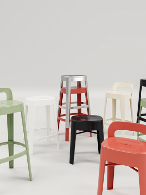 Ombra Stool With Backrest: Stackable