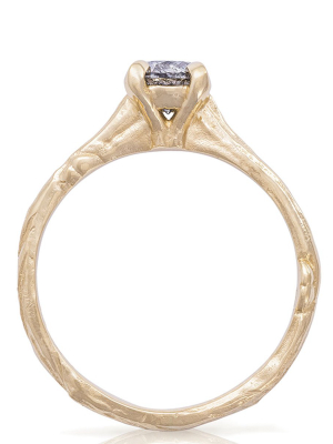 Darling In The Wild - 14k Gold Twig Band Grey 0.5ct Diamond Ring