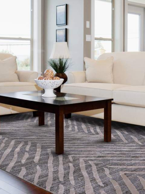 Feizy Waldor Distressed Metallic Chevron Rug - Available In 5 Sizes - Stormy & Opal Gray