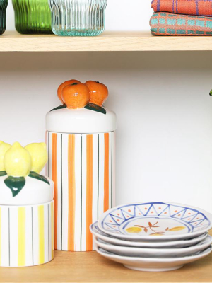 Orange Large Ceramic Jar By &klevering