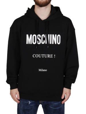 Moschino Logo Print Drawstring Hoodie