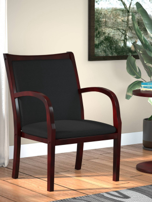 Wood Side Guest Chair Black - Boss Office Products