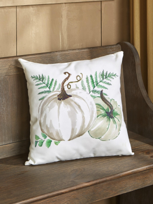 Lakeside Hello Autumn Decorative Throw Pillow - White Pumpkins