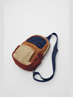 Multicolored Corduroy Crossbody Bag