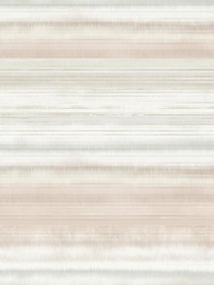 Fleeting Horizon Stripe Wallpaper In Pink And Beige From The Impressionist Collection By York Wallcoverings