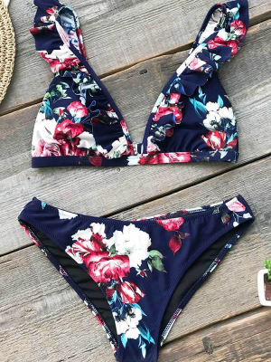 Ruffle Floral Bikini