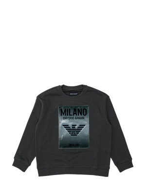 Emporio Armani Kids Logo Patch Crewneck Sweatshirt