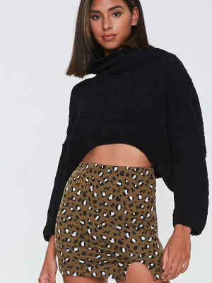 Leopard Print Mini Skirt