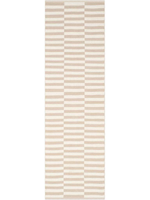 Montauk Checker Ivory/light Gray Runner Rug