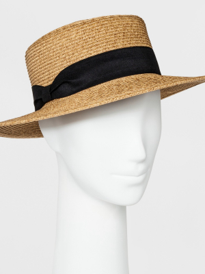 Women's Packable Boater Hat - A New Day™ Beige