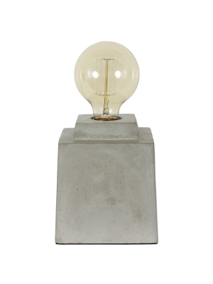 5.5" Enzo Square Concrete Uplight Off White (includes Led Light Bulb) - Decor Therapy