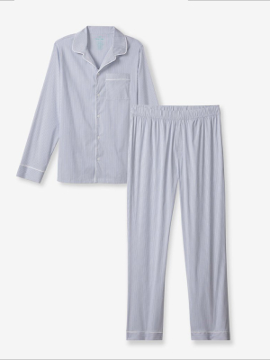 Woven Pajamas Blue Stripe Top & Pant Pack