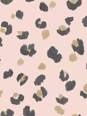 Pink Painted Leopard Wallpaper By Walls Republic