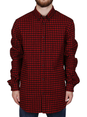 Dsquared2 Checked Curved Hem Shirt