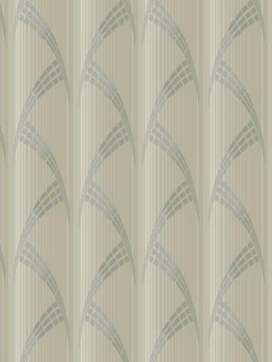 Metropolis Wallpaper In Beige And Metallic From The Deco Collection By Antonina Vella For York Wallcoverings