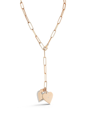 18k Gold And Diamond Heart Charm Necklace