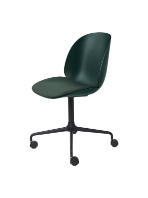 Beetle Meeting Chair - Black 4-star Base W/ Castors - Seat Upholstered