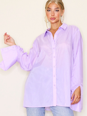 Lilac Oversized Sheer Cuff Shirt