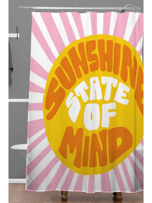 Sunshine Canteen Vibes Shower Curtain Pink - Deny Designs