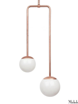 Copper Double Circuit Globe Pendant Light