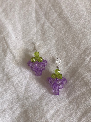 Grape Beaded Earrings