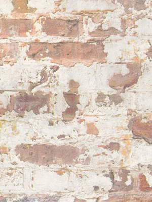 Melinda Cottage Brick Wallpaper In Grey And Orange By Bd Wall