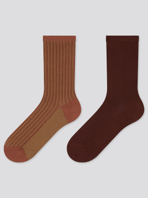 Women Striped Heattech Socks (2 Pairs) (online Exclusive)