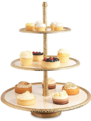 Julia Knight Florentine 18" Three-tiered Server In Gold Snow