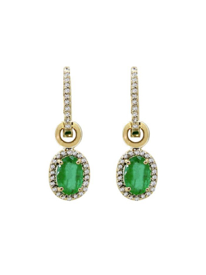 Effy Brasilica 14k Yellow Gold Emerald And Diamond Earrings, 1.78 Tcw