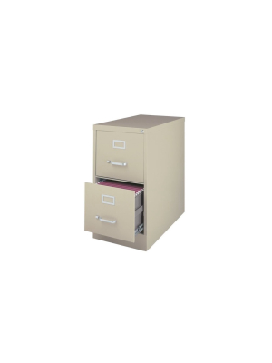 Steel 25 In Deep 2 Drawer Vertical Letter File Cabinet In Putty Brown-hirsh Industries