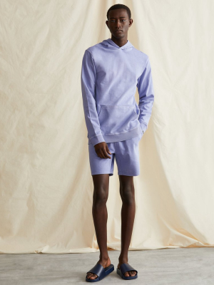 Garment Dyed French Terry Pullover Hoodie In Pale Iris