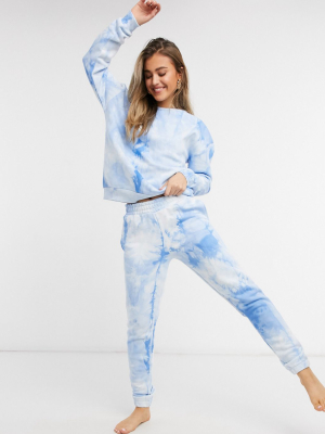 Chelsea Peers Tie Dye Sweatpants In Blue